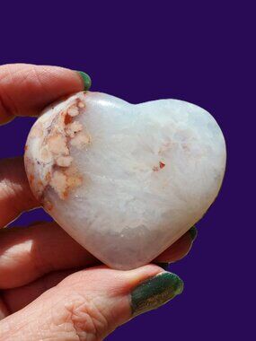 Pink Flower Agate Palm Stone (PA11)